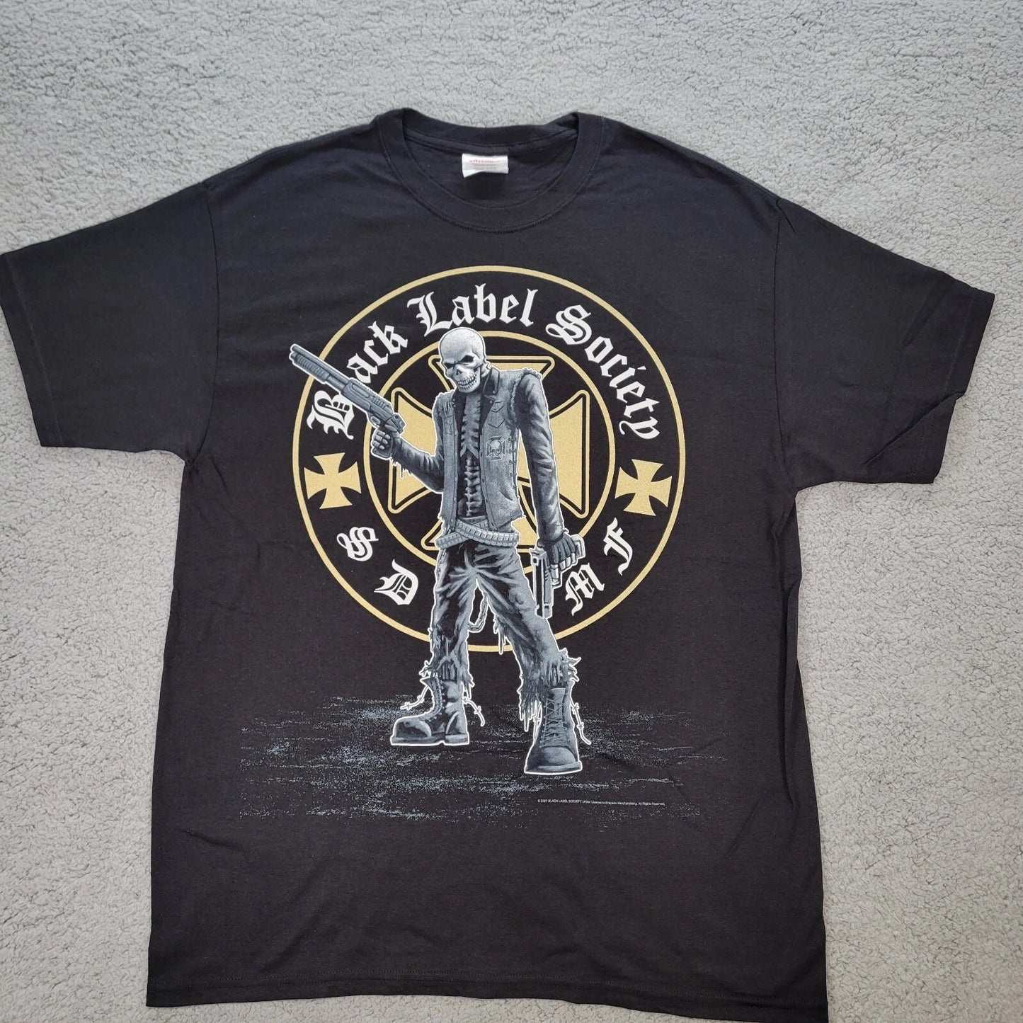Vintage Black Label Society Shirt Mens Large SDMF Skeleton Gun Y2K 2007 Band Tee