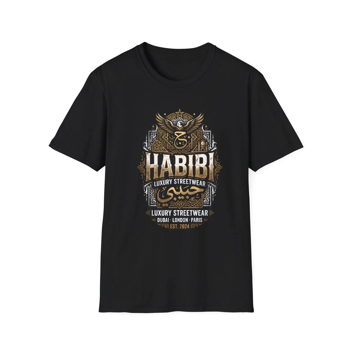 Habibi Luxury Streetwear T-Shirt | Arabic Calligraphy Crest