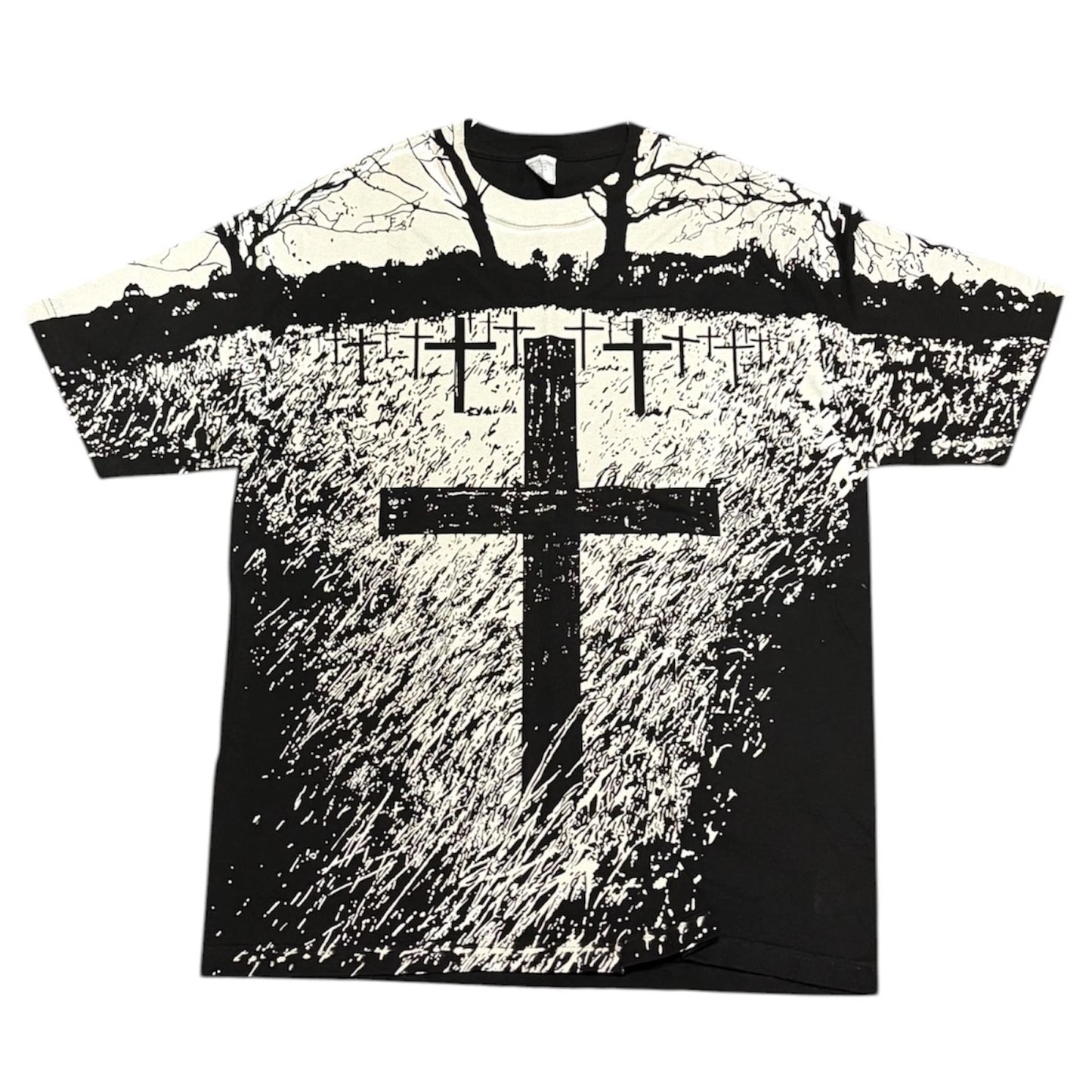 Rare GRAVEYARD Short Sleeve Y2K Mens Heavyweight T-shirt MMA ELITE Affliction