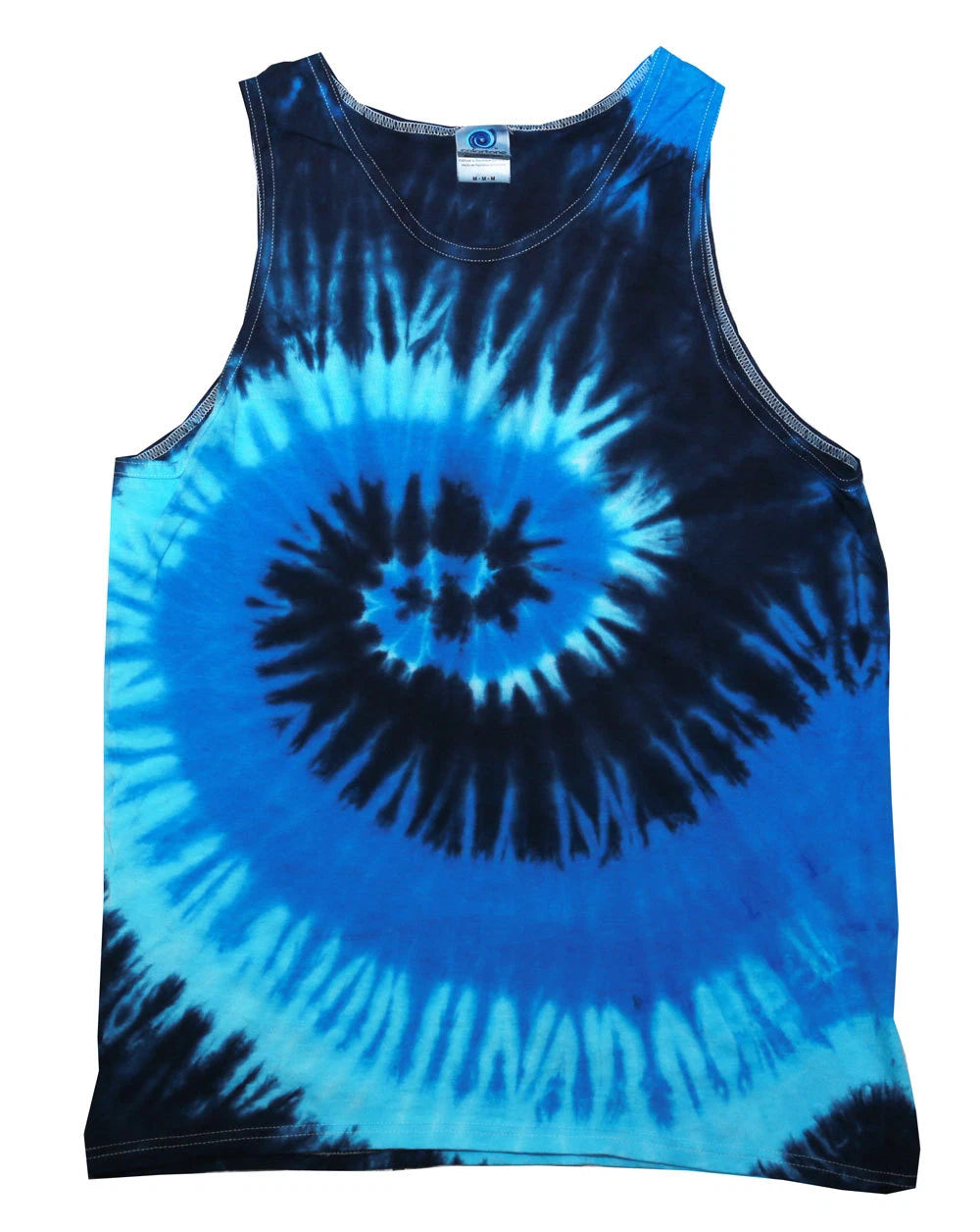 Blue Ocean Tie Dye Tank Top Sleeveless T-Shirts Colortone Adult S - 3XL Cotton