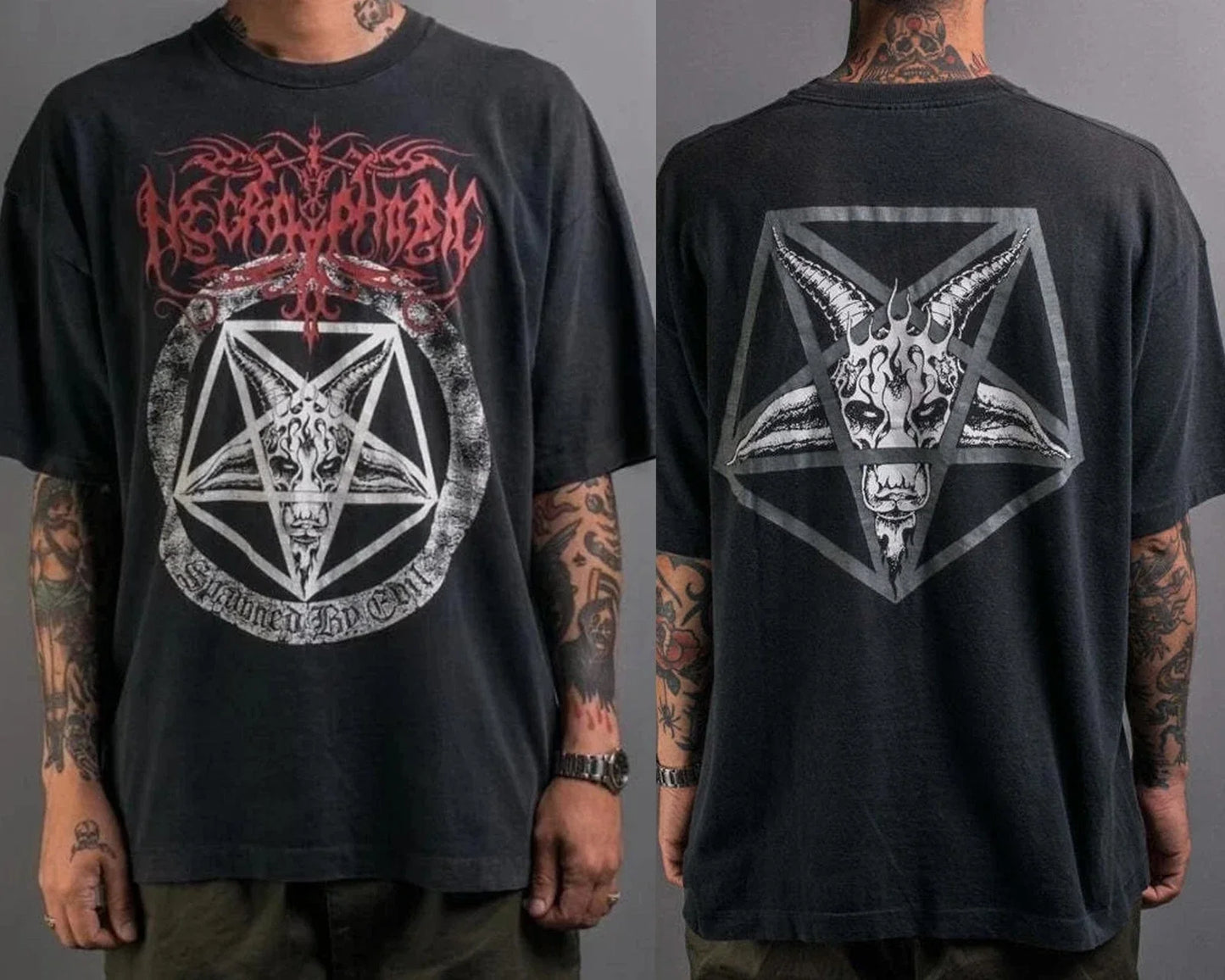 Vintage Necrophobic 1996 T-Shirt Unisex 2 SIDE Spawned by Evil Metal Fan Gift