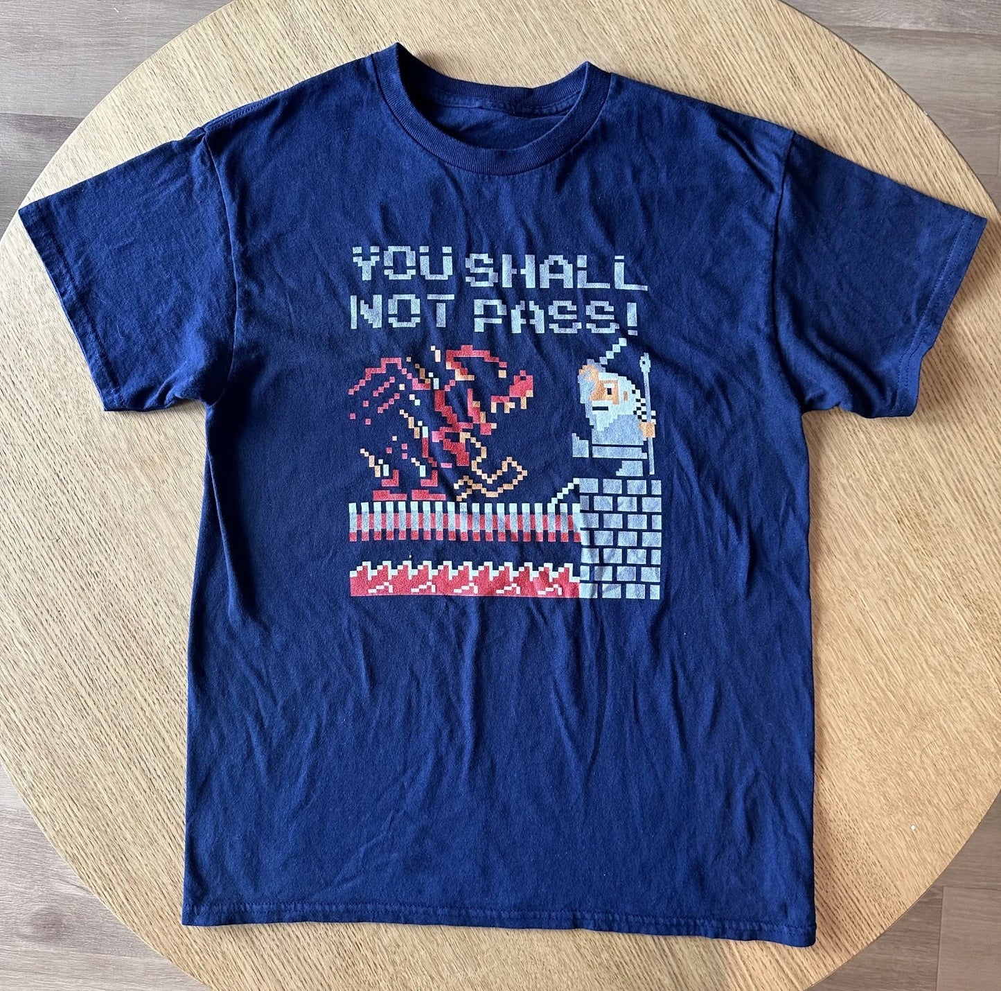 The Lord Of The Rings You Shall Not Pass Pixel Art T-Shirt "Medium Fit"
