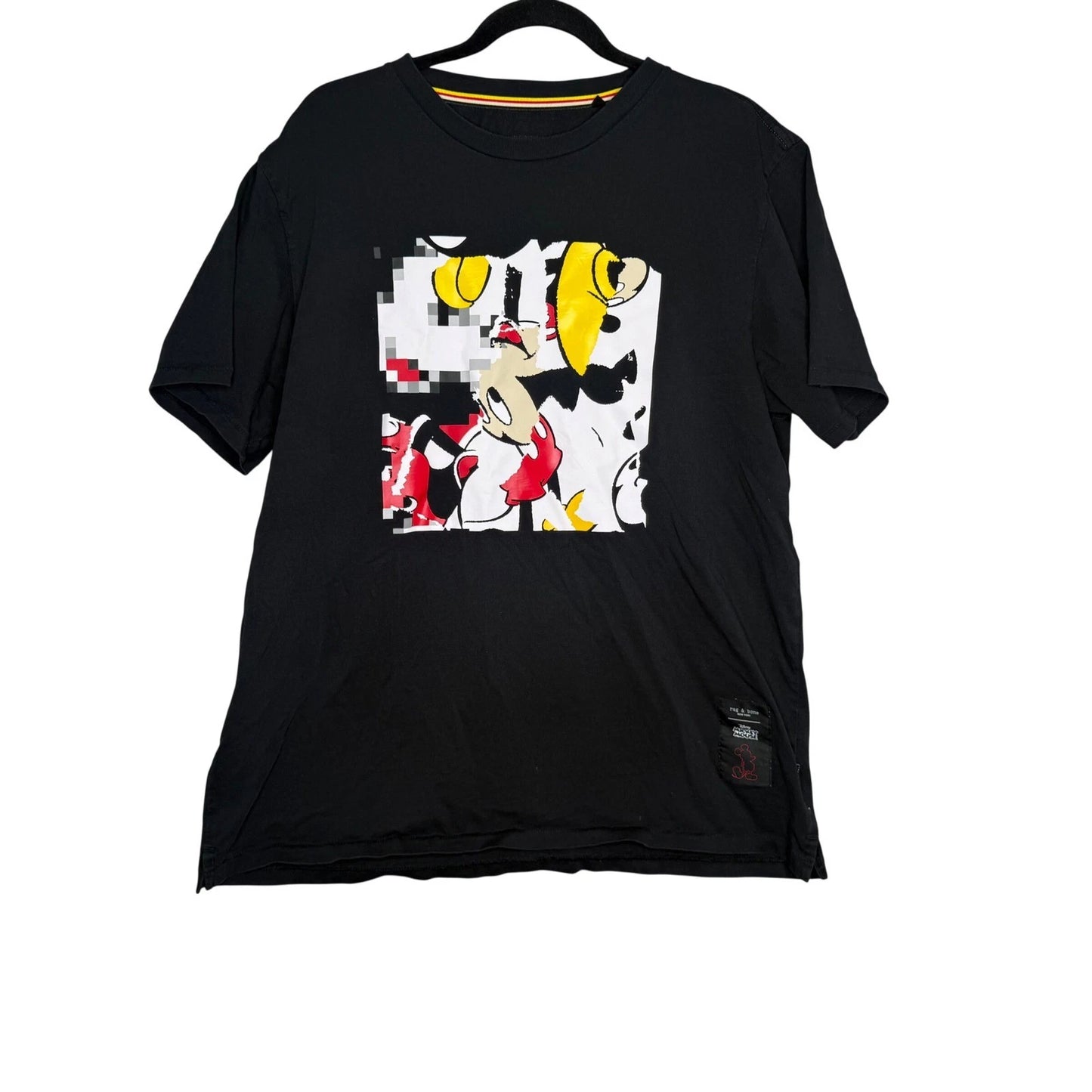 Rag & Bone x Disney Mickey 90th Anniversary Pixel Graphic T-Shirt Black Mens XL