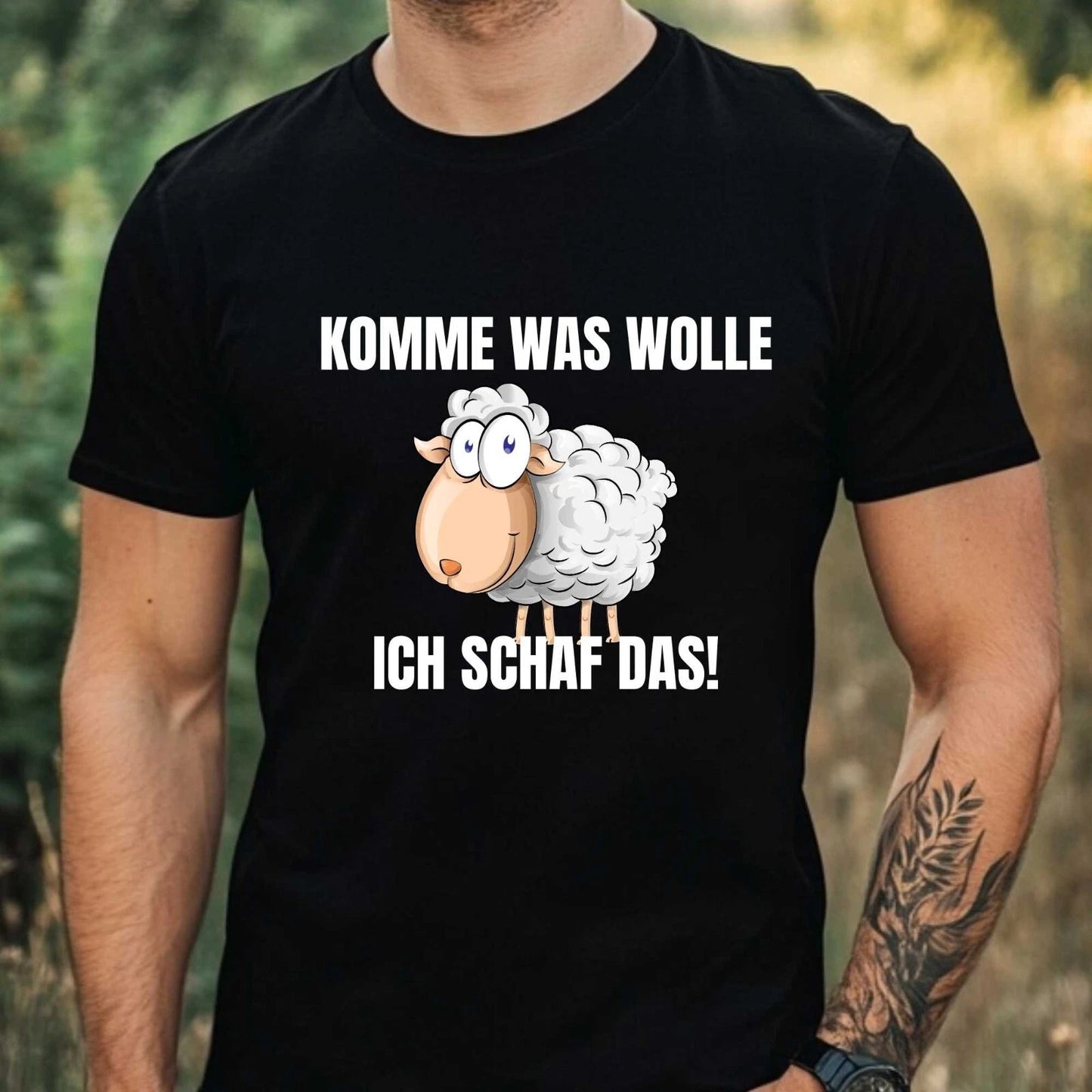 Mens Funny Sheep Motif Cotton T-Shirt Size XS to 5XL