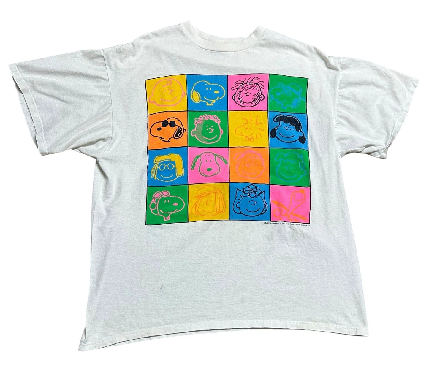 Andy Warhol Peanuts Charlie Brown Snoopy VTG 80's Années Pop Art T Shirt Men XL