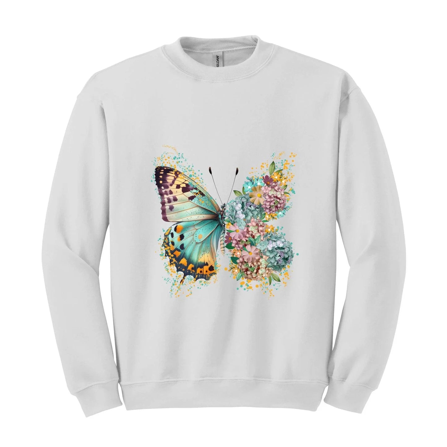 Floral Butterfly Sweatshirt, Hippie Butterfly Sweater, Butterfly Shirt, Butterfl