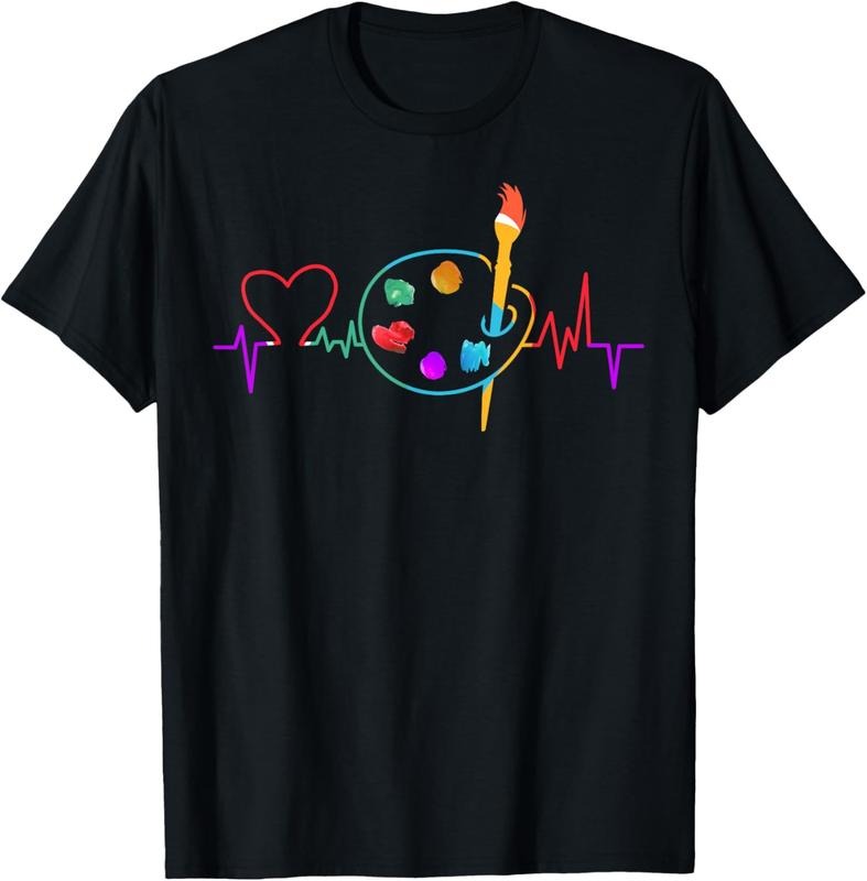 100% Cotton Funny Paint Palette Brush Artist Painter Gift Men Women T-Shirt