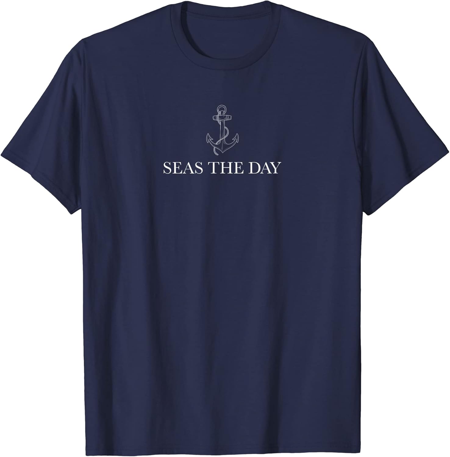 Minimalist Seas The Day Anchor Cruise Travel Gift Men Women T-Shirt