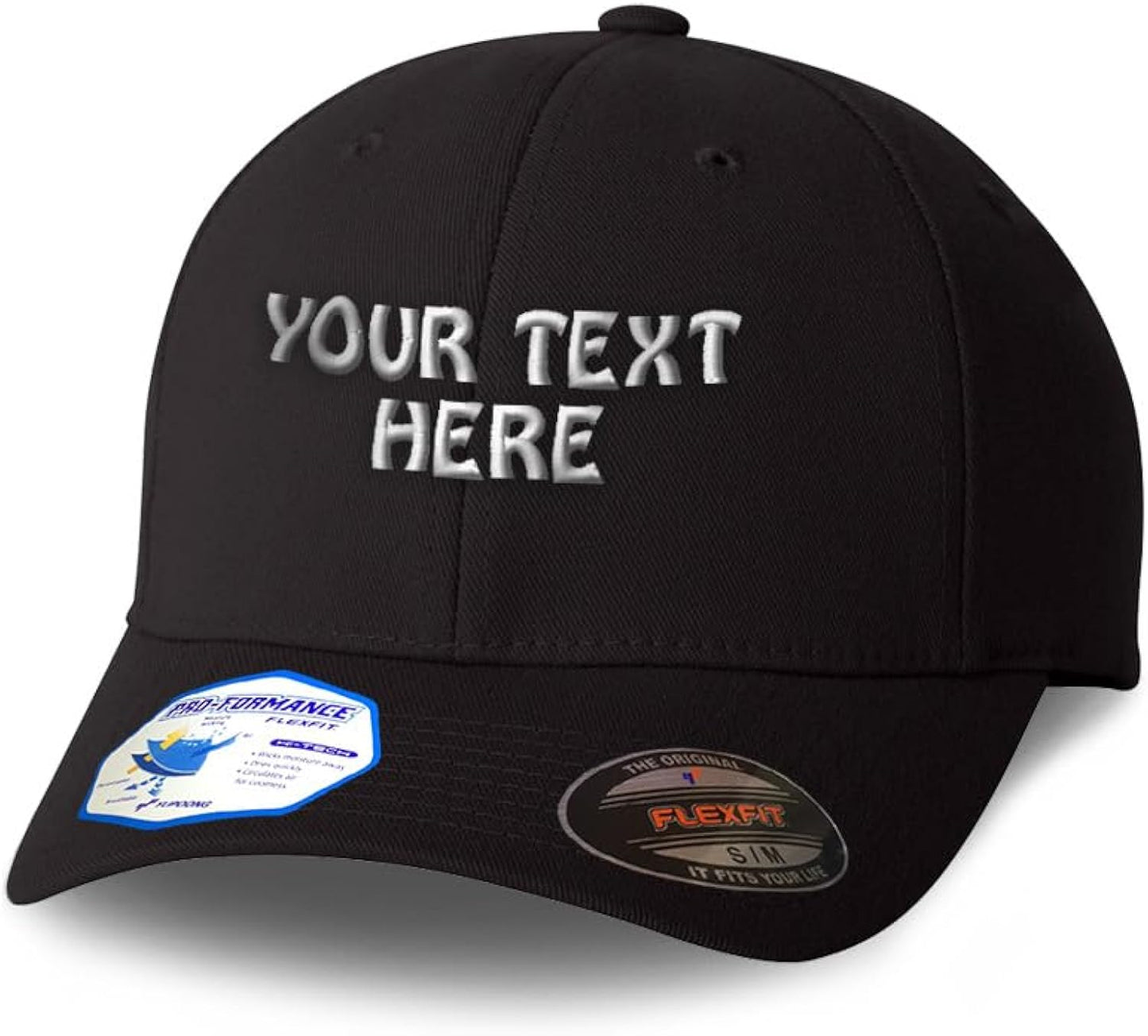 Flexfit Hats for Men & Women Custom Hat Personalized Text Dad Hats Baseball Cap
