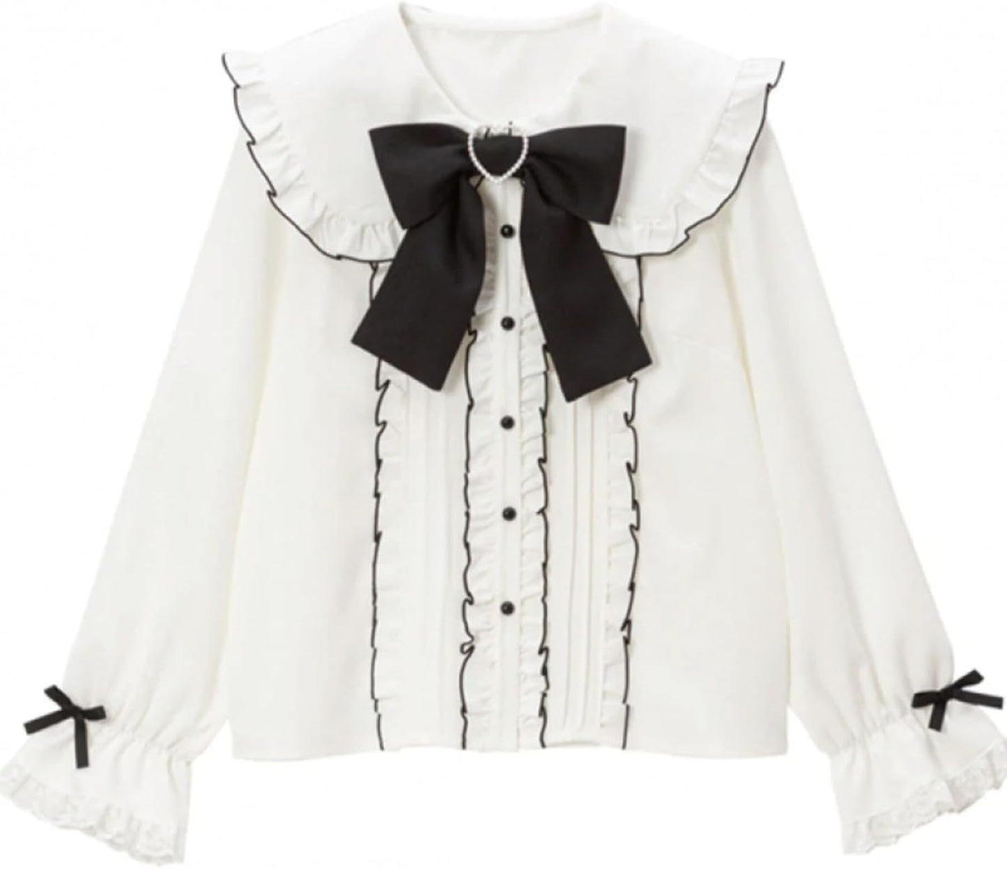 Jirai Kei Lolita Fashion Cutecore Clothes Kawaii Clothing Blouse Goth Shirt Women Lace Mesh Sheer Long Sleeve Blouse