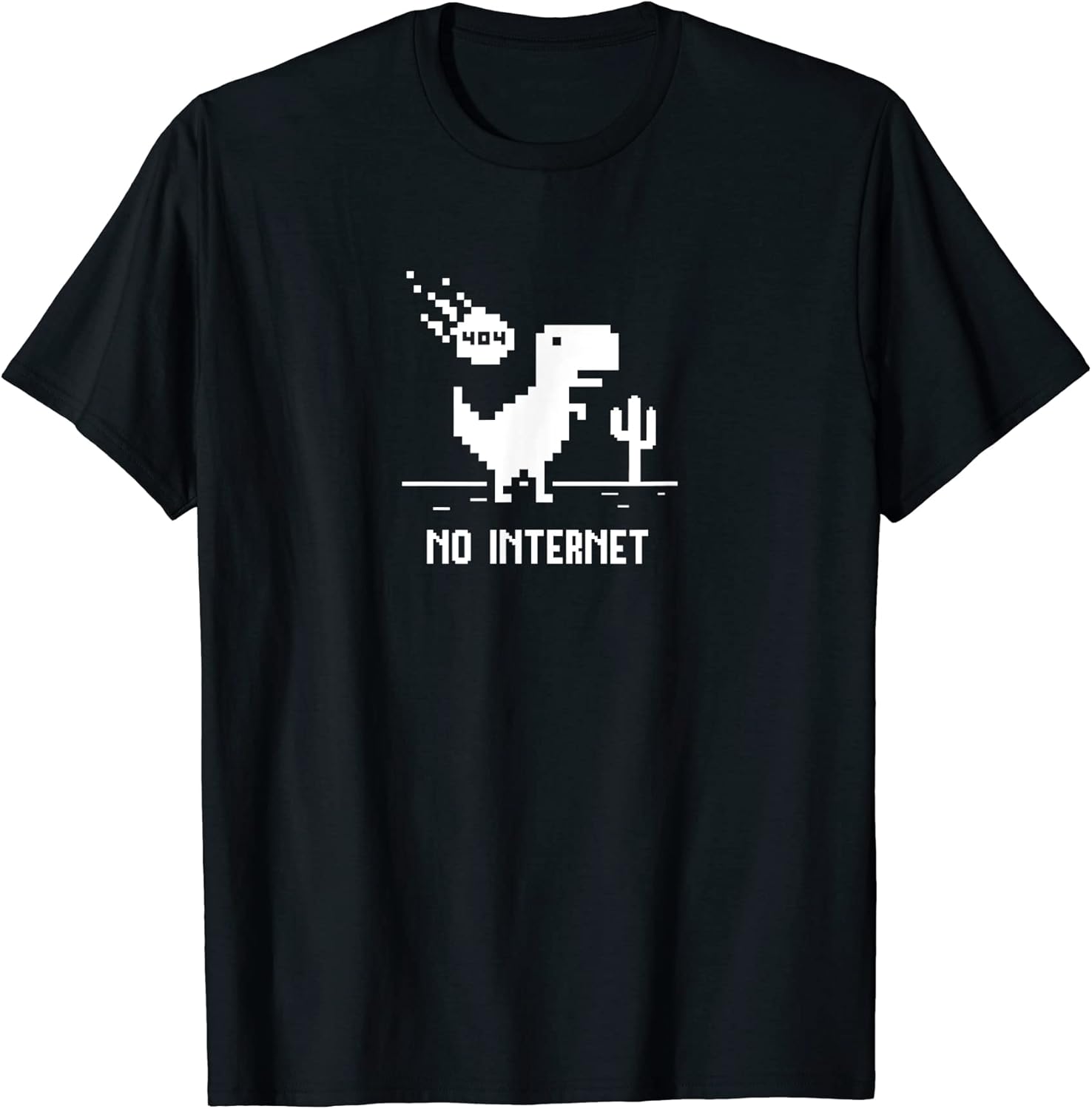 Funny No Internet T-Rex Pixel Art for Programmers T-Shirt