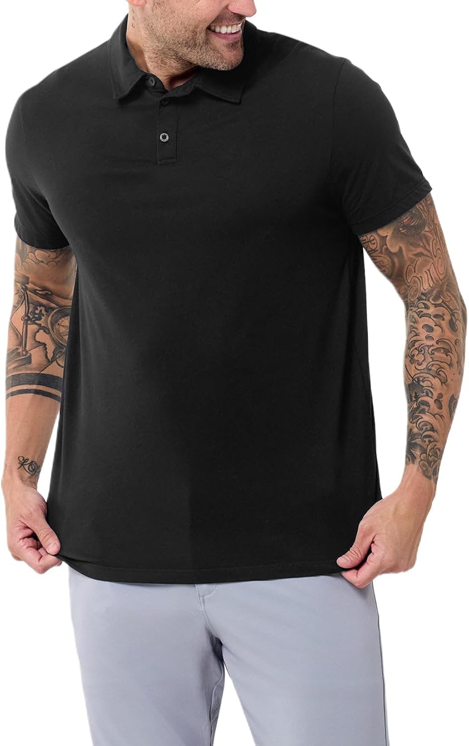 Polo Shirts for Men - Soft Cotton Slim Fit Short Sleeve Collared Shirt Men S - 4XL Fitted Polos