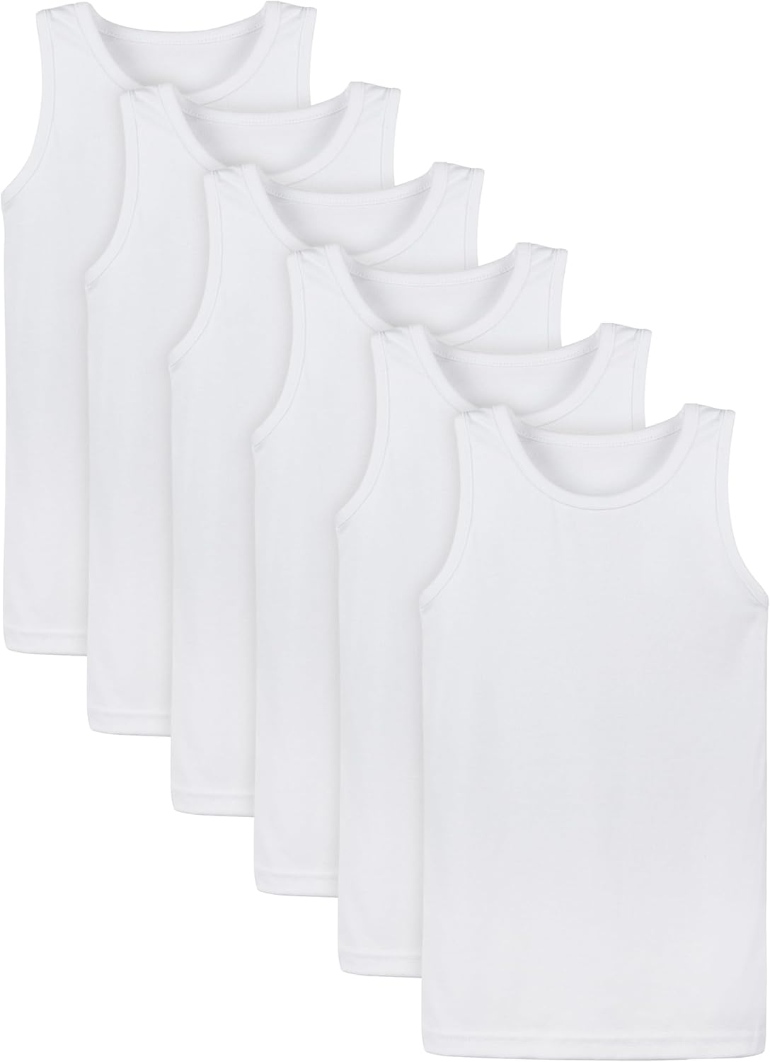 6 Pack Toddler Tank Top Kids Undershirts Soft Undershirt for Boys and Girls