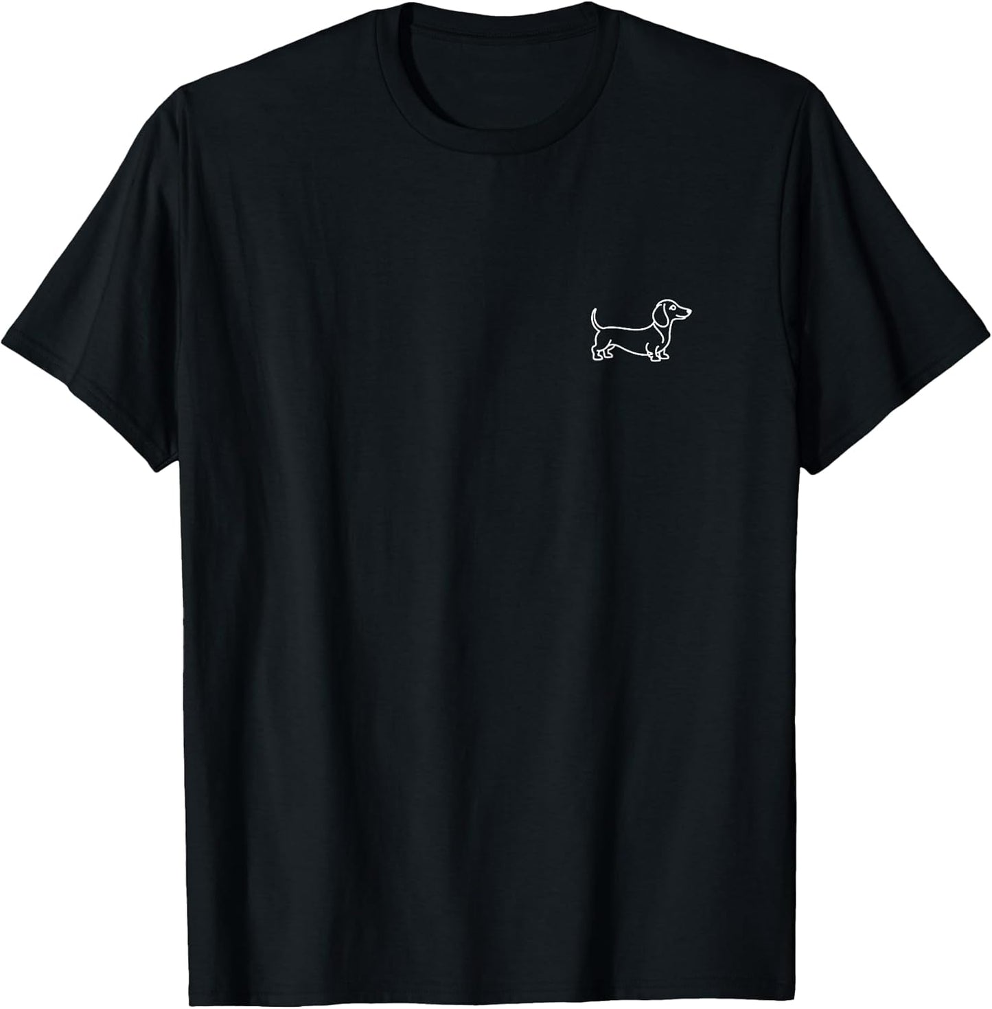 Dachshund Wiener Dog Minimalist Badge Patch Line Art T-Shirt