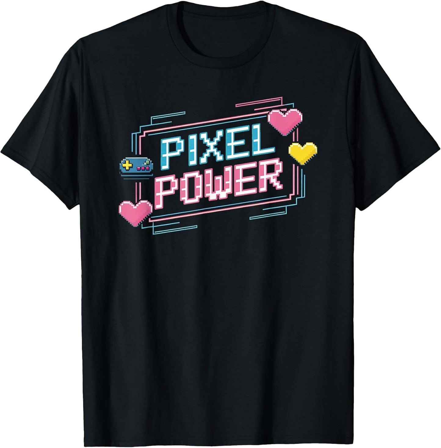 Video Game Lover Retro Gaming Art Pixel Art Pixel Power T-Shirt