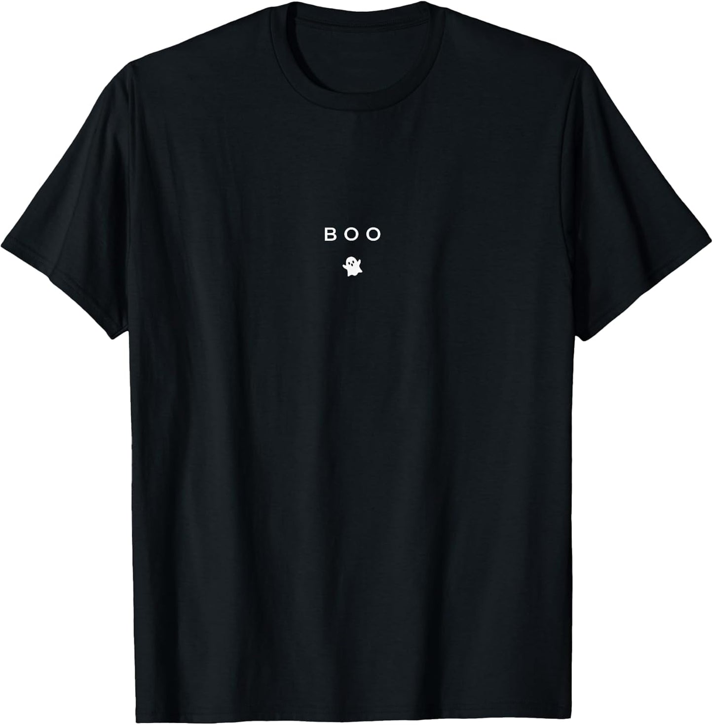 Boo Ghost Halloween Subtle Minimal Fall Funny Trick Treat T-Shirt