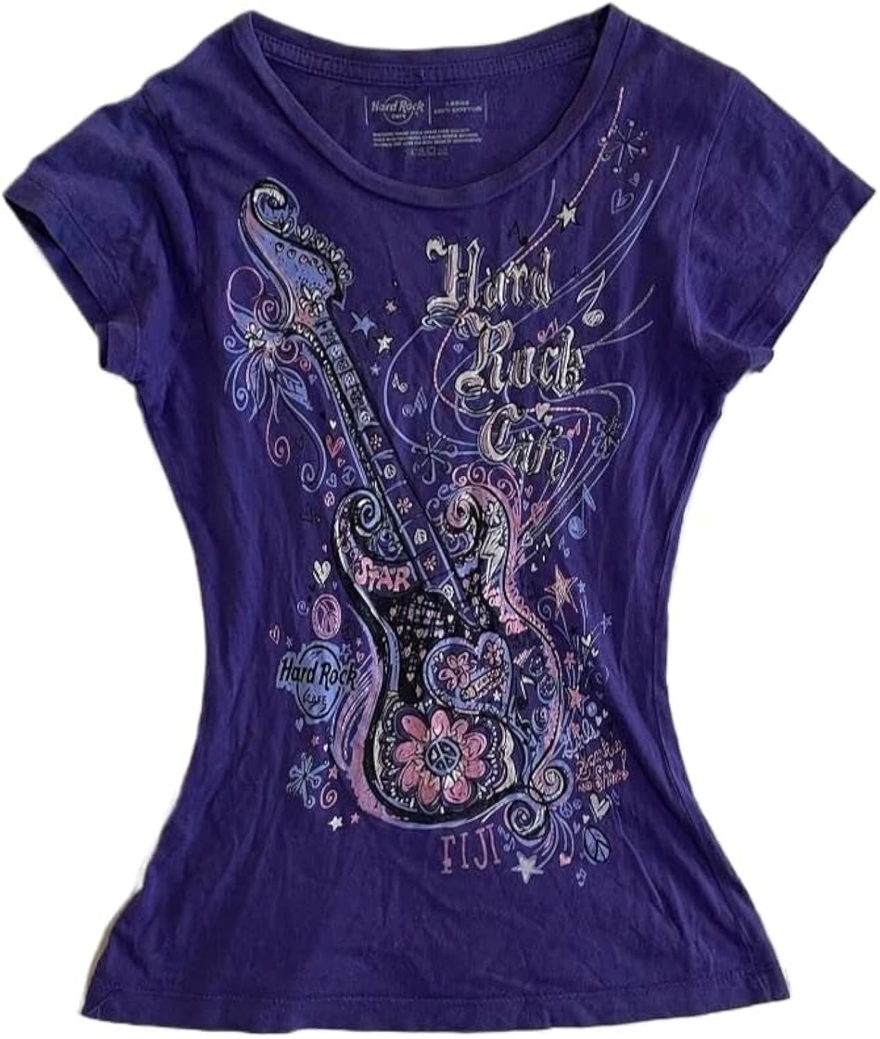 Grunge Emo Goth Shirts Y2k Guitar Graphic Tees for Women Punk Baby Crop Tees Short Sleeve Tshirt Going Out Top