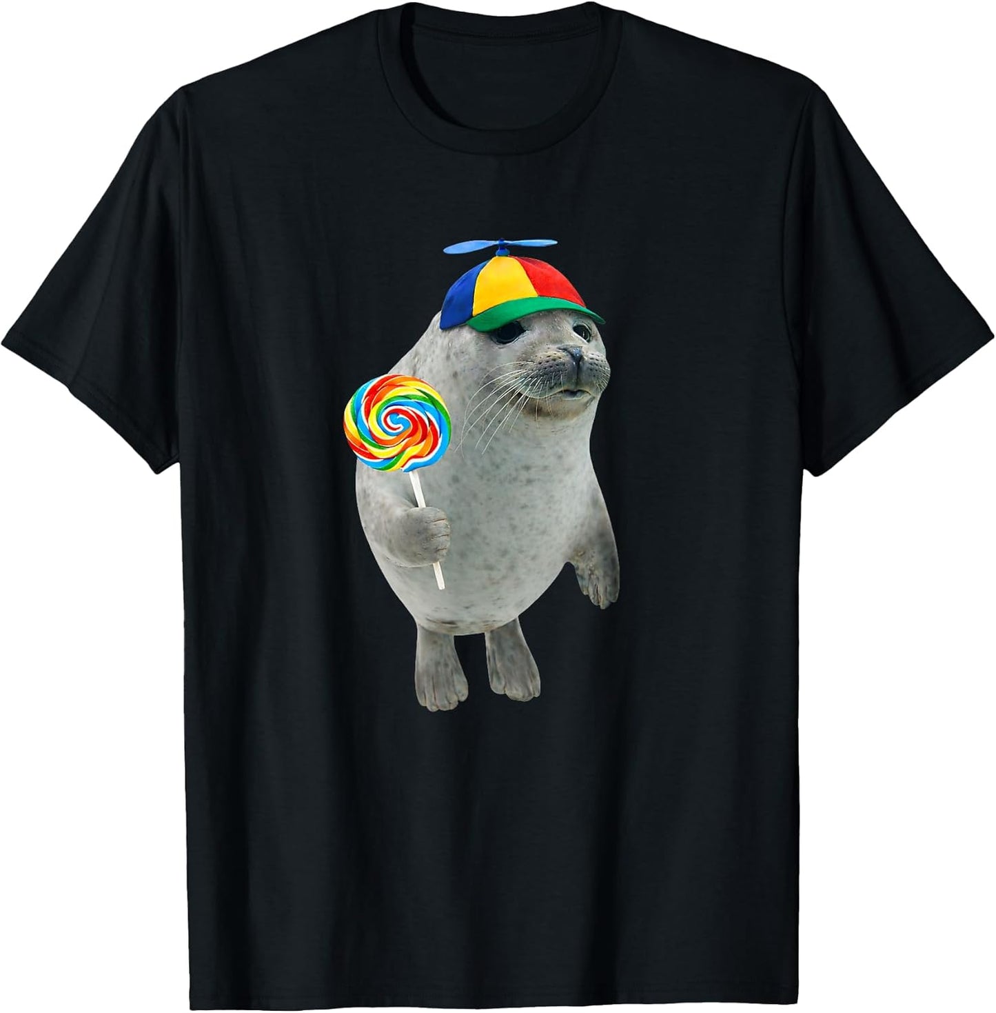 Silly Seal with Lollipop Meme T-Shirt