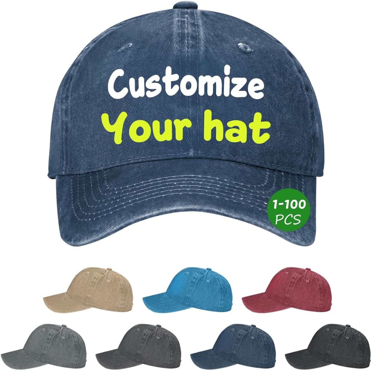 Custom Baseball Cap Custom Hat Design Your Own Logo Adjustable Cowboy Hats for Men Women Personalized Gifts