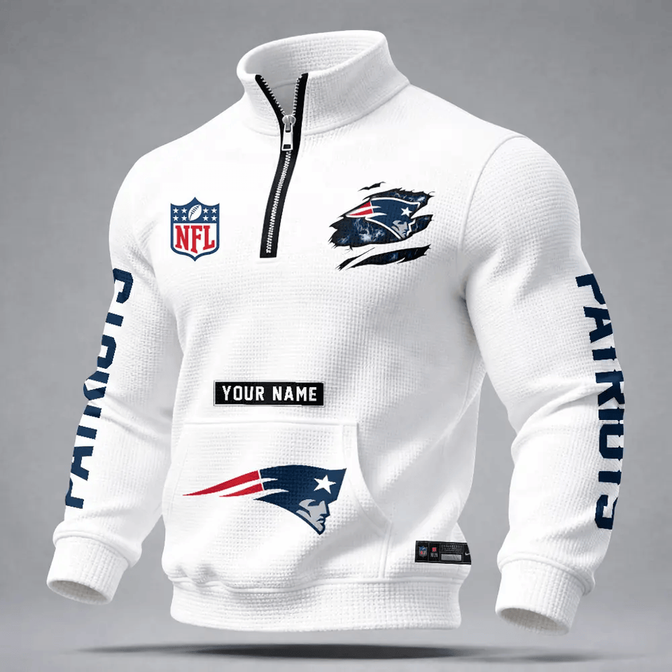 New England Patriots Durable Quarter-Zip Performance Sweatshirt