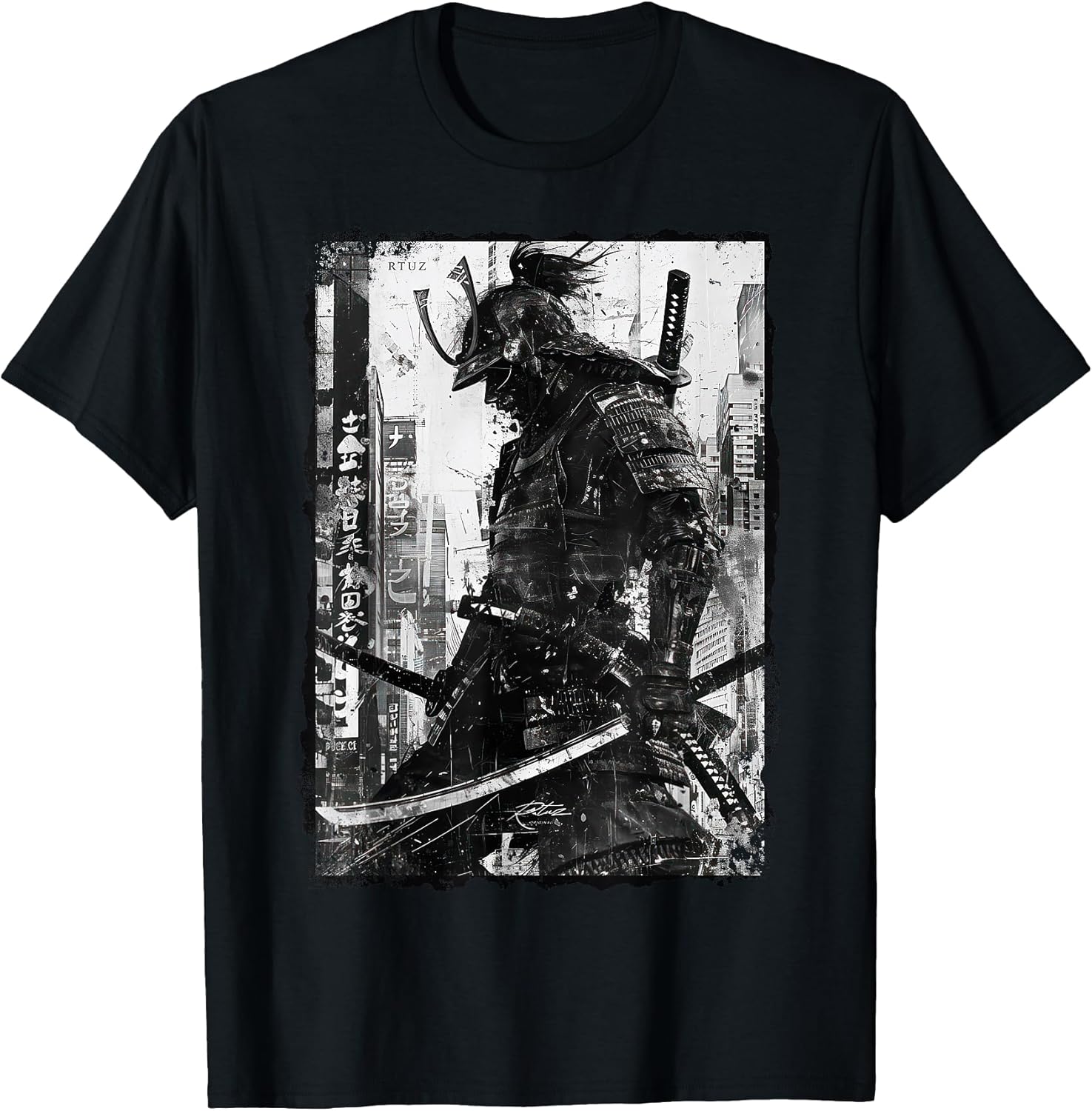 Hip Hop Y2K Vintage Hipster Edgy Urban Streetwear Samurai T-Shirt