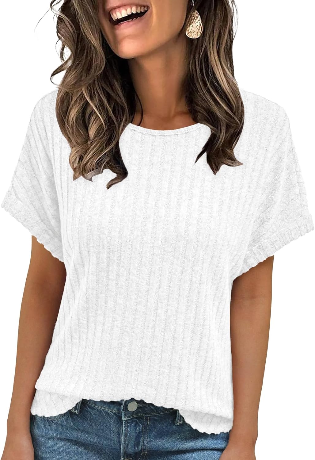 Women Summer Tops 2026 Spring Sweaters Dressy Casual Short Sleeve Shirts Business Blouses