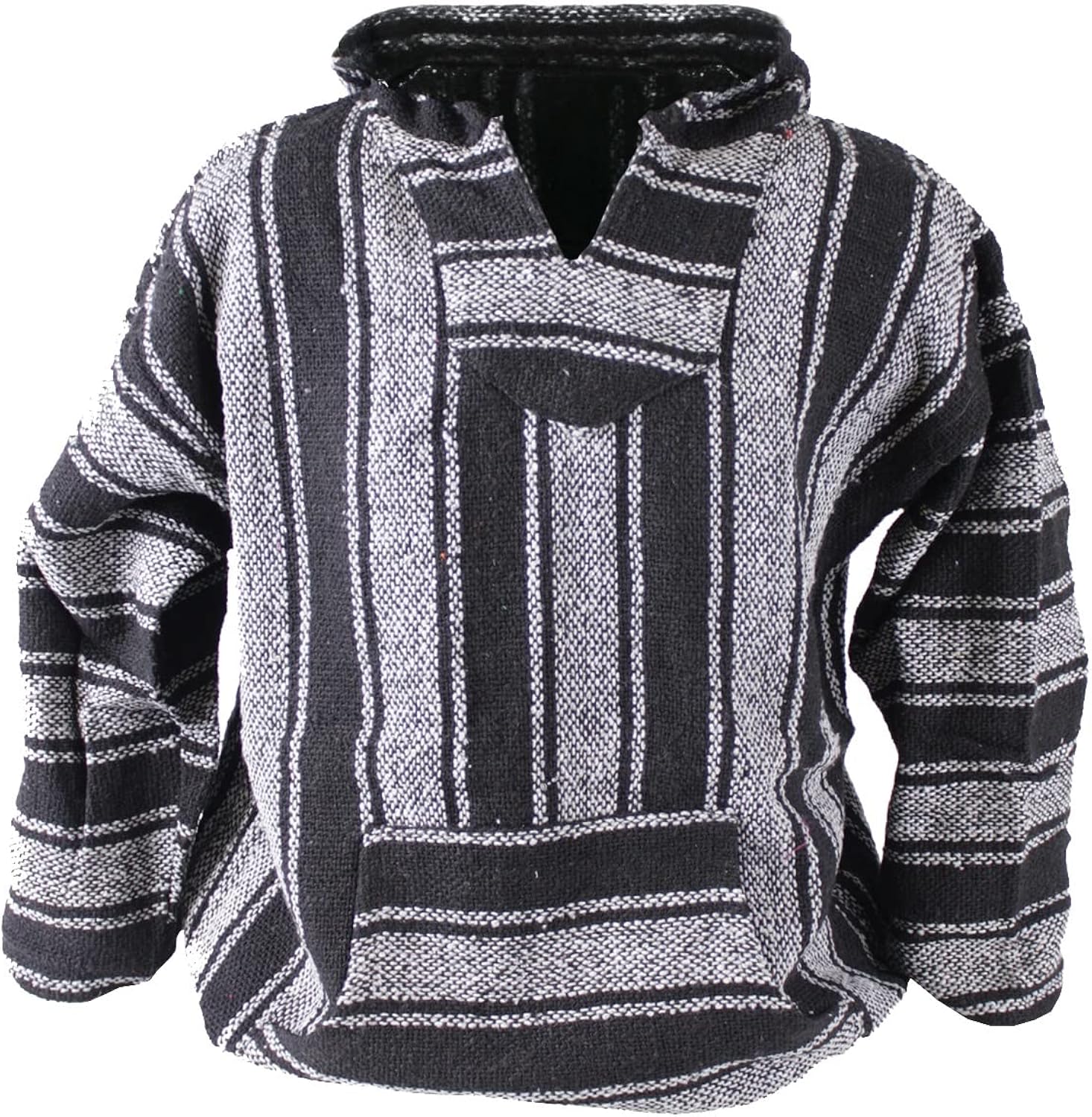 Striped Woven Baja Jacket Coat Hoodie