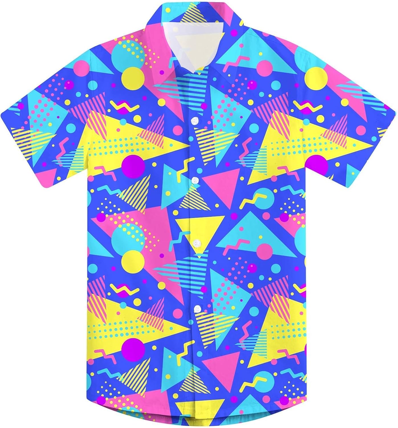 2-10 Years Boys Button Down Shirts 3D Graphic Hawaiian Aloha Short Sleeve Dress Shirt Tops