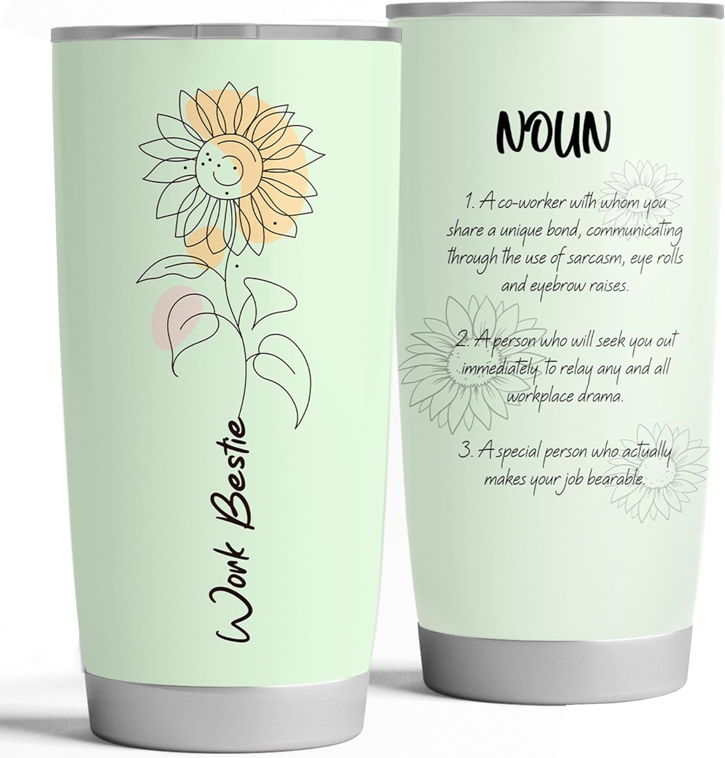 Funny Work Bestie Tumbler 20oz – Work Besties Gifts for Women Birthday Gift for Coworker – Favorite Work Mug Coffee Cup for Friends – Bestie Cup Cute Office Friendship Gift