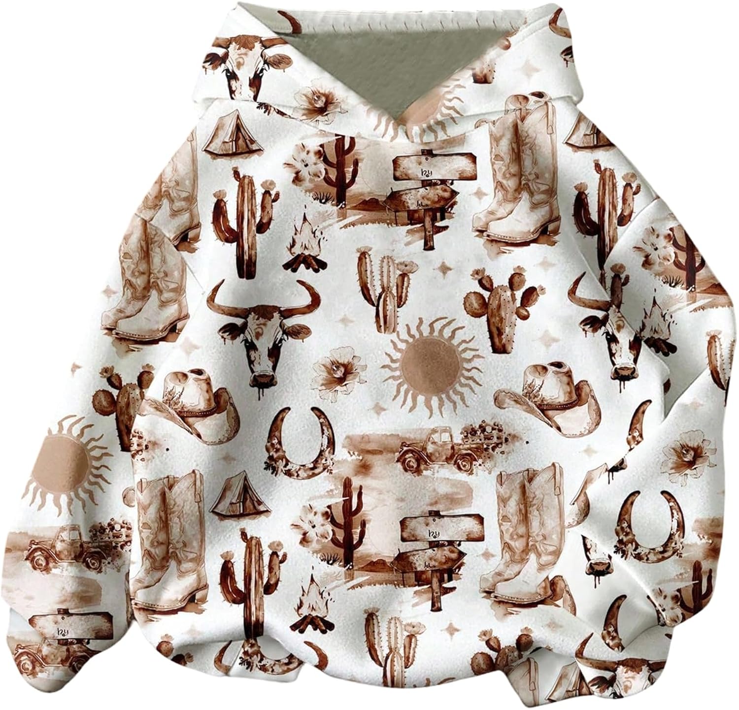Women's Cowgirls Graphic Hoodies Lightweight Long Sleeve Hooded Sweatshirts Western Outfits