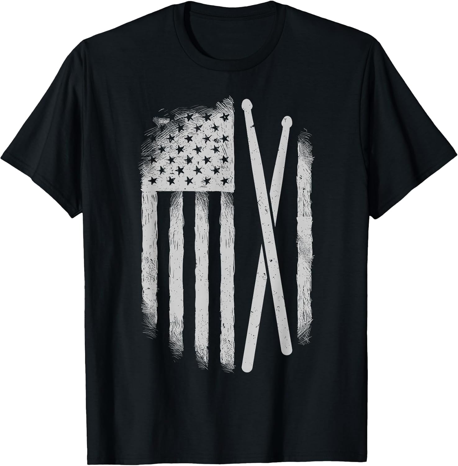 American Flag Drumsticks USA Drummers Vintage Drum Sticks T-Shirt