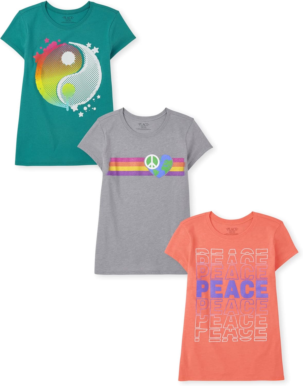 Girls' All Holidays,Birthdays Short Sleeve Graphic T-Shirts,3 Pack