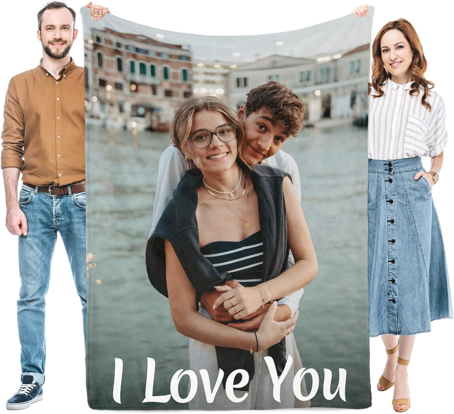 Gifts for Women/Men Birthday Custom Blanket with Picture, Customized Blankets with Photos, Valentines Day, Christmas, Anniversary Personalized Gifts for Him/Her, House Warming Gifts New Home Present