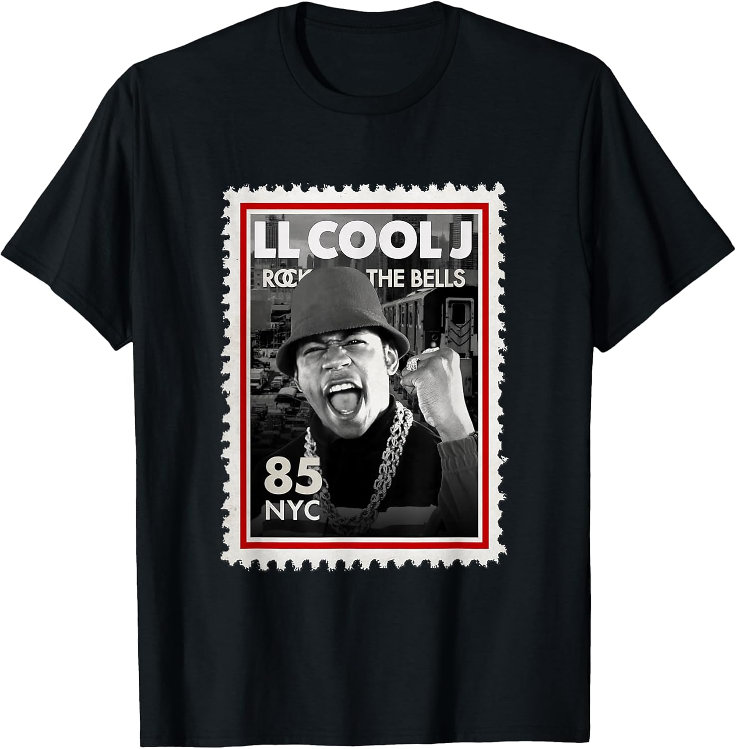 LL Cool J Rock The Bells NY 85 Stamp | 90's Vintage Legends T-Shirt