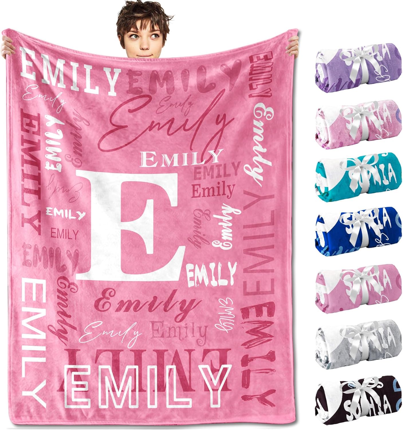 DayOfShe Personalized Blanket for Kids Birthday Gifts Custom Easter Blankets with Name Flannel Throw Blankets for Teen Boys Girls Gifts Trendy Stuff, Easter Gifts for Kids Printed in USA