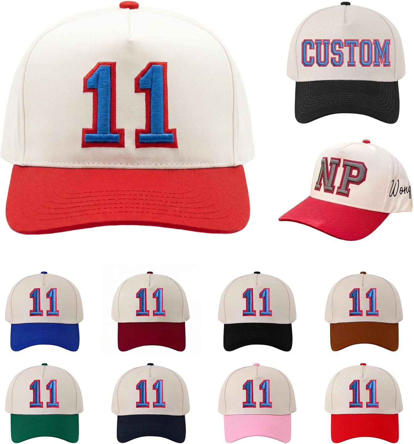 Custom 3D Puff Embroidered Baseball Cap - Personalized Sports Number/Letter Hat,Unisex Game Day Cap for Sports Moms