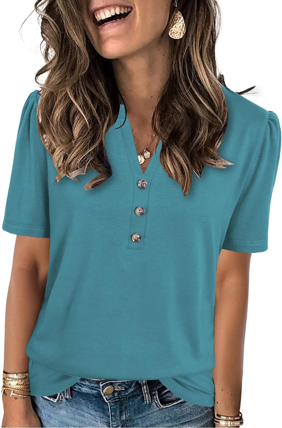Womens Summer Tops 2026 Short Sleeve Shirts Beach Vacation Outfits Dressy Casual Blouses