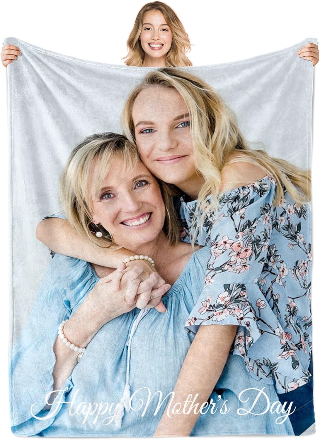 Mothers Day Personalized Gifts for Mom Custom Blanket with Picture Mothers Day Birthday Customized Gifts for Mom/Wife from Daughter Son Husband Photo Blanket