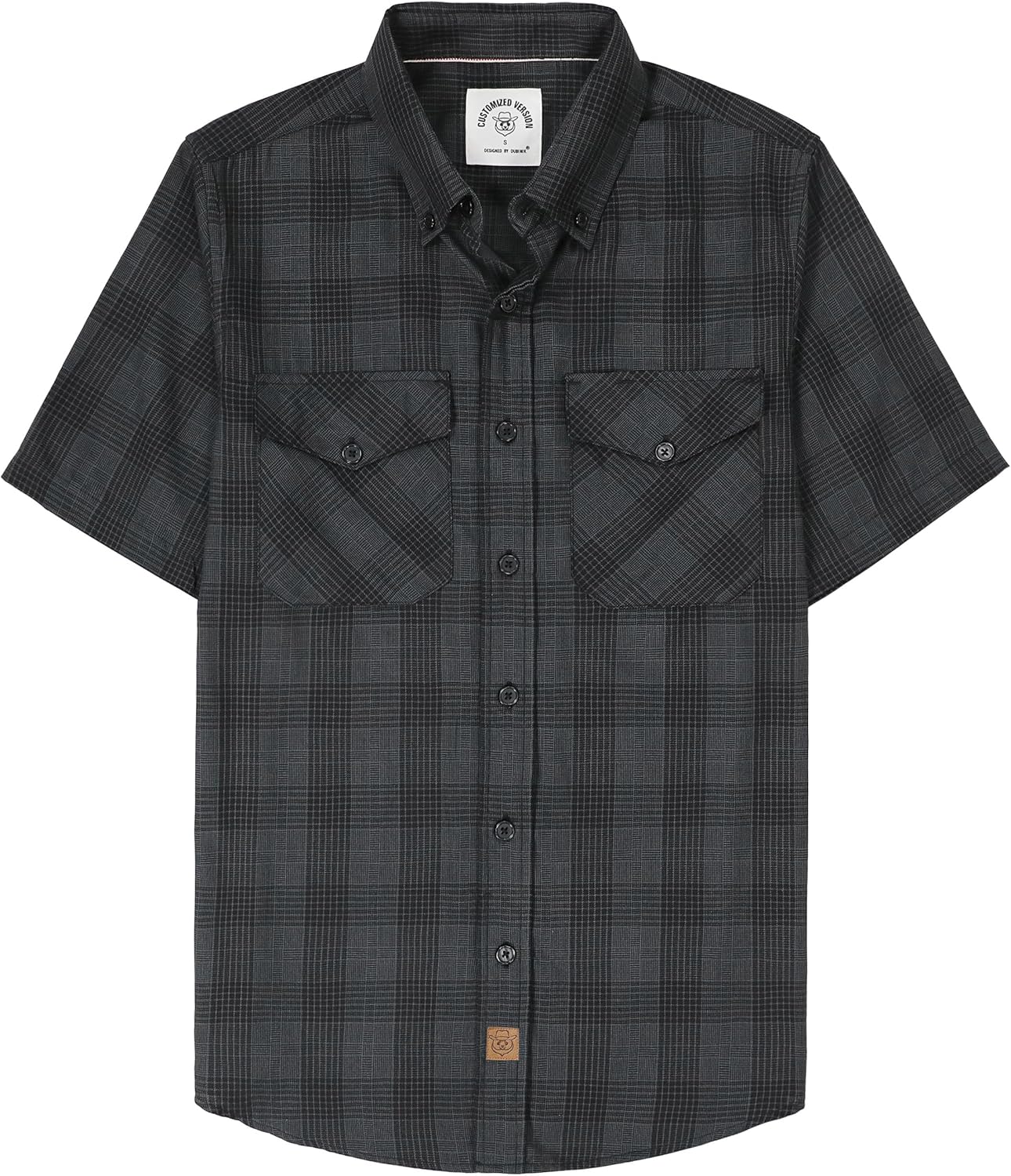 Mens Short Sleeve Button Down Two Pockets Soft Vintage Regular Fit Vintage Fishing Casual Shirts