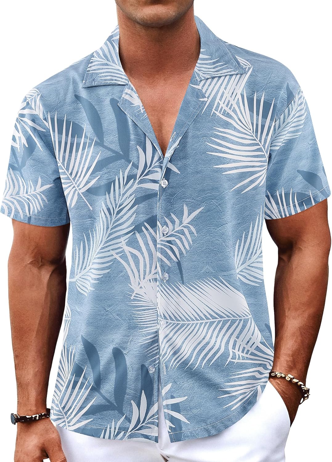 Men's Hawaiian Shirts Short Sleeve Button Down Casual Shirts Summer Printed Tropical Floral Aloha Beach Shirts