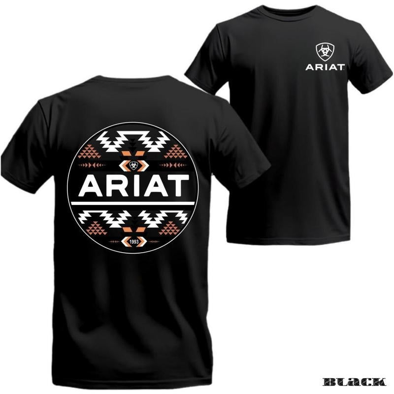 Ariat T-Shirt - Unique Tribal Design Highlighting Western Style and Adventure, Perfect for Casual Wear, Suitable for Men and Women, Perfect Gift