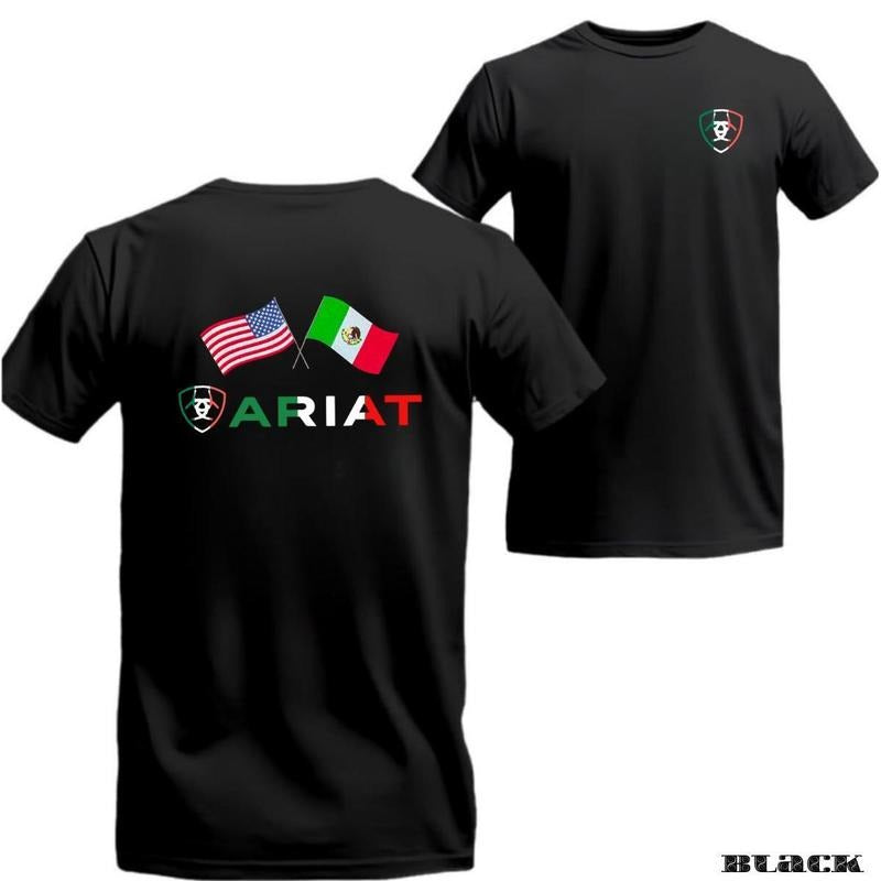 Ariat T-Shirt - western wear for men Show Pride with USA and Mexico Flags in this Stylish Ariat Design