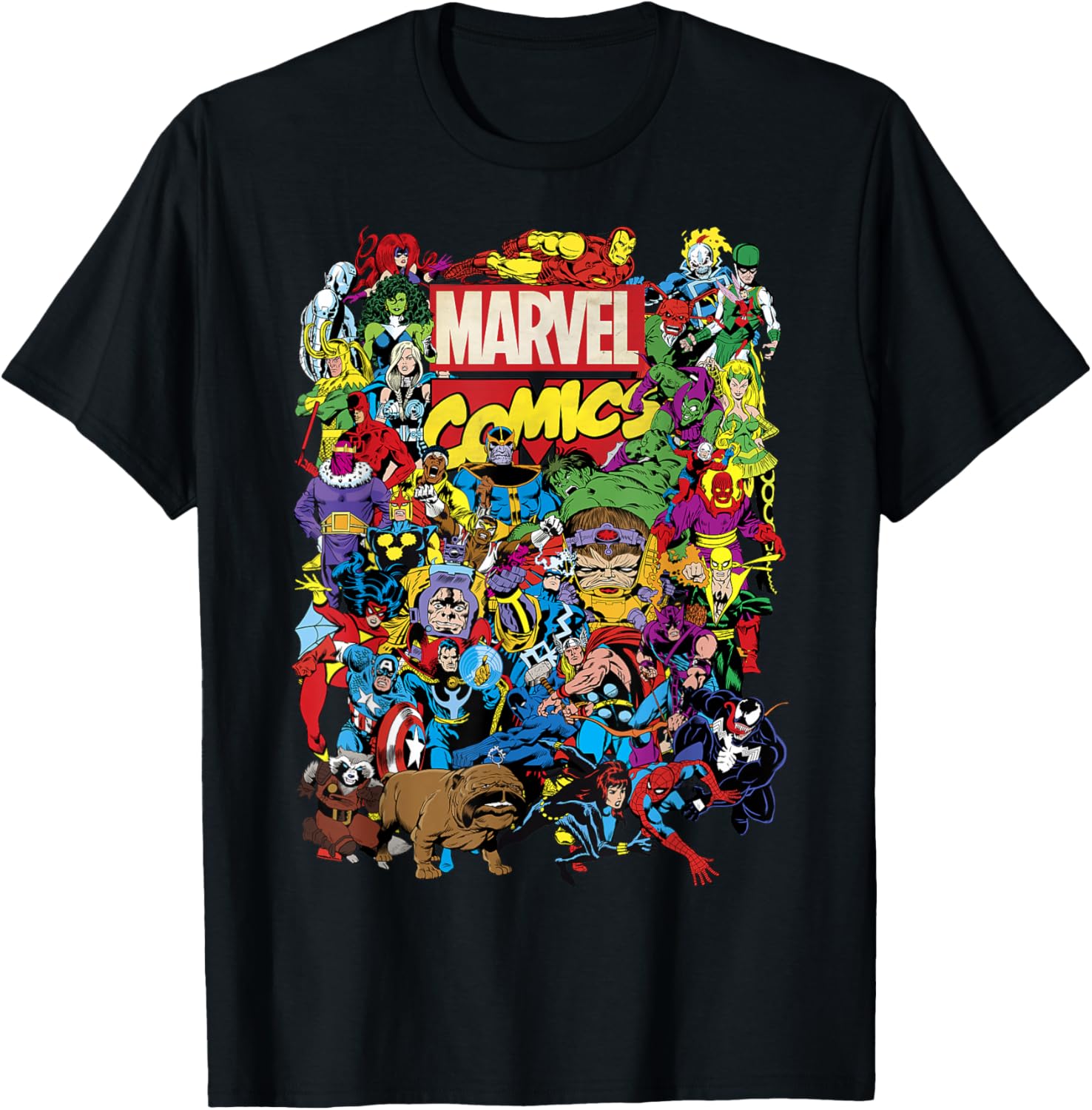 Comics Retro Classic Avengers Heroes Group Shot T-Shirt