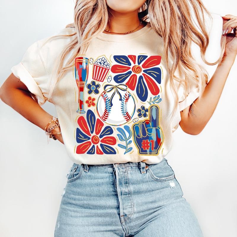 Baseball Game Day T-Shirt, Baseball Boho Shirt, Baseball Mom Shirt, Baseball Bow T-Shirt