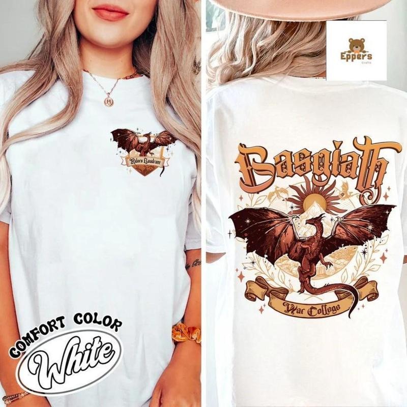 Basgiath War College Shirt, Fourth Wing Dragon Shirt, Iron Flame Shirt, Dragon Rider Merch, Book Lover Gift, Simple Style