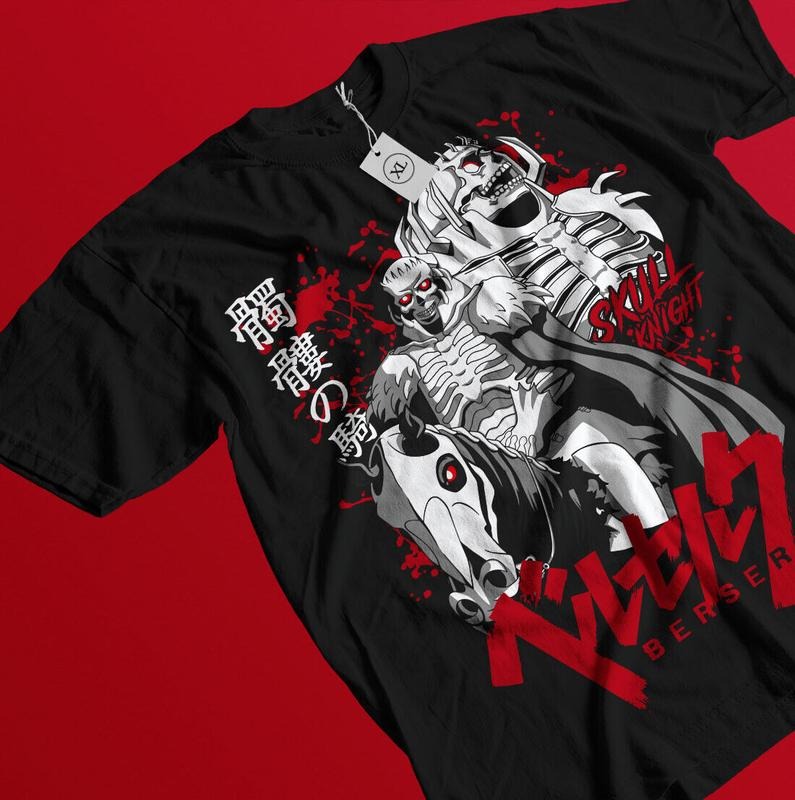 Berserk Guts T-Shirt S-4XL Berserk Merch 90s Cult Swordsman Vintage Red Guts Shirt