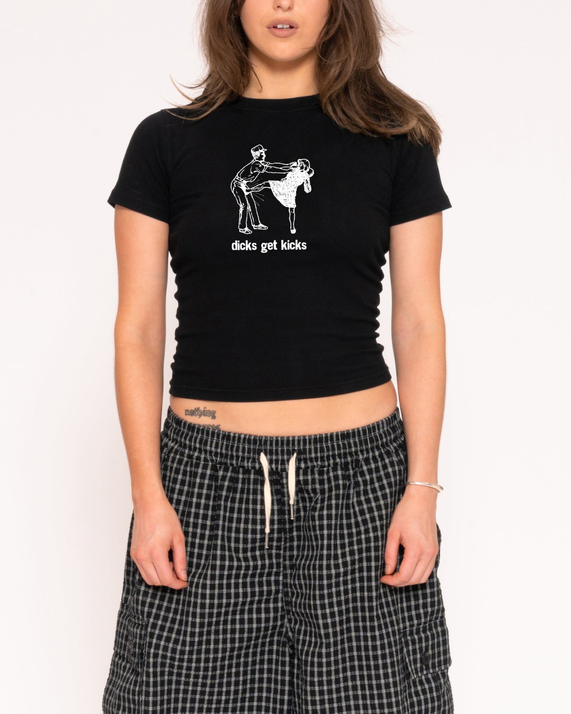 Dicks Get Kicks Longline Baby Tee