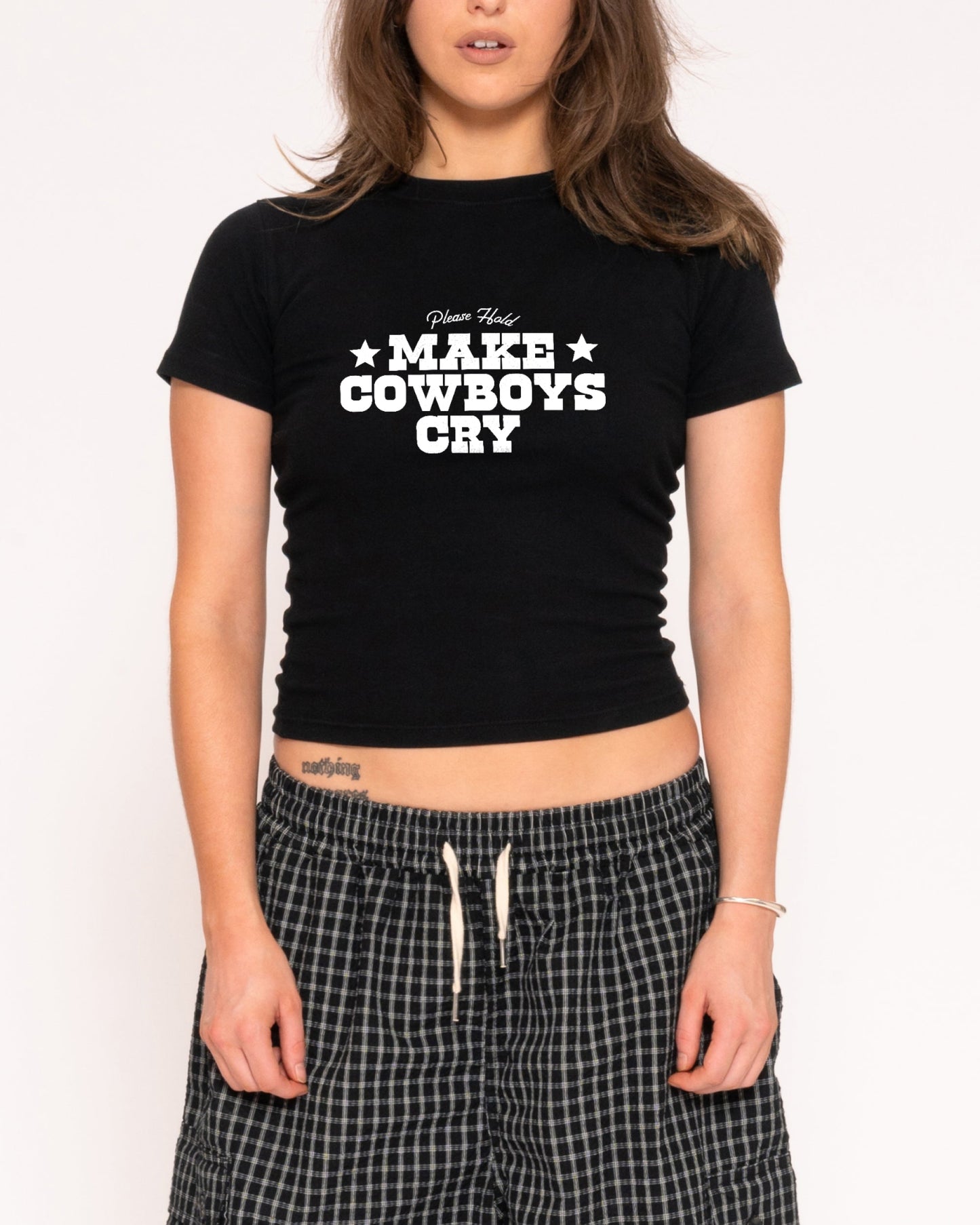 Make Cowboys Cry Longline Baby Tee