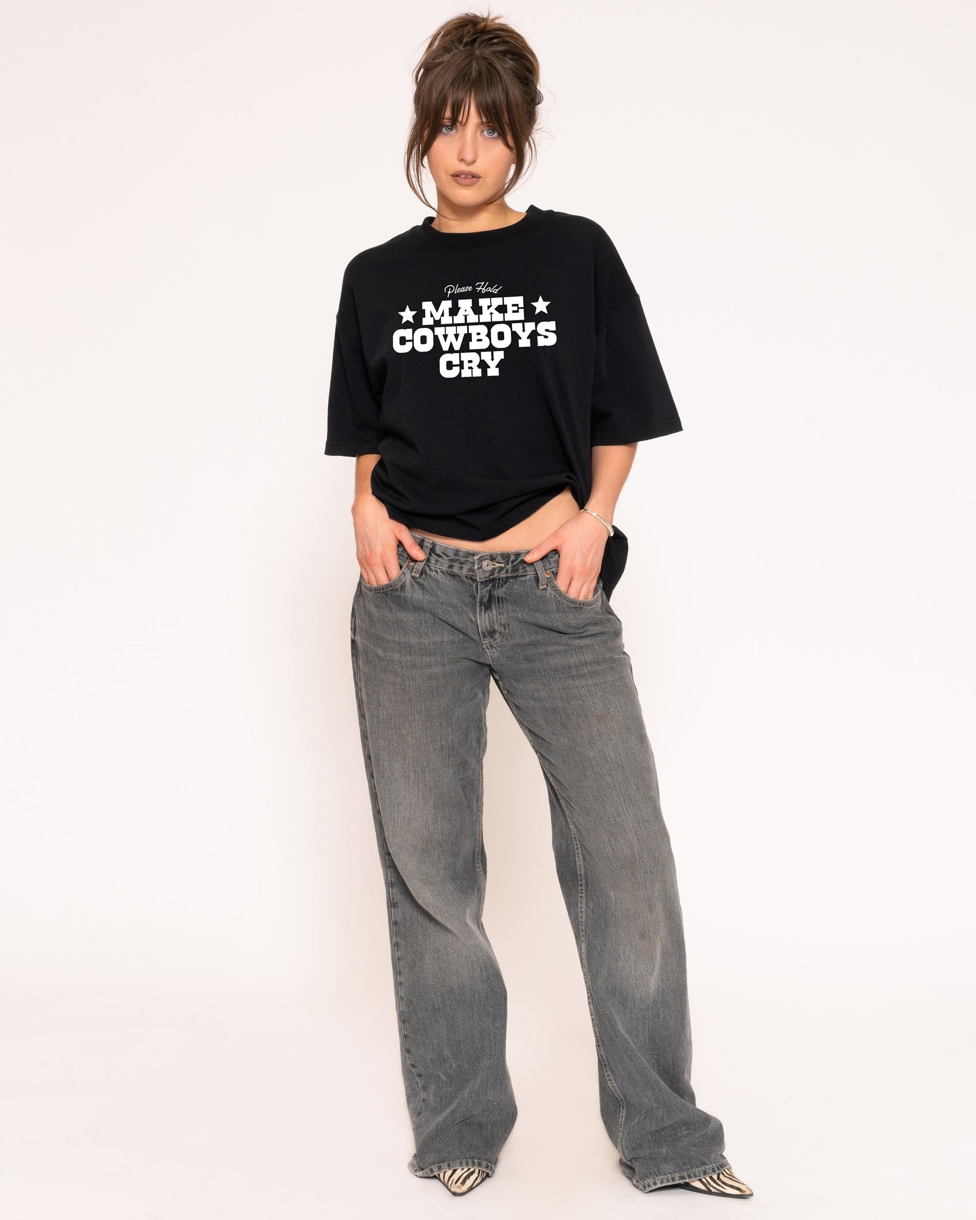 Make Cowboys Cry Boxy Crop Tee