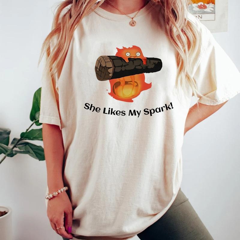 Calcifer She Likes My Spark T-Shirt